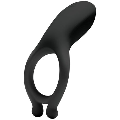 The Doc Johnson OptiMale Rechargeable Vibrating C Ring is a sleek, black silicone ring with a smooth, elongated top, flexible band, and ergonomic design. It promises comfort and functionality with its rechargeable battery for enhanced personal experiences.