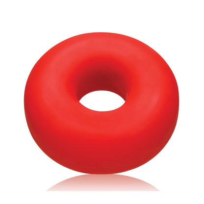 A shiny, bright red torus-shaped object, similar to the Oxballs Big Ox Cockring by Oxballs, centered on a plain white background.