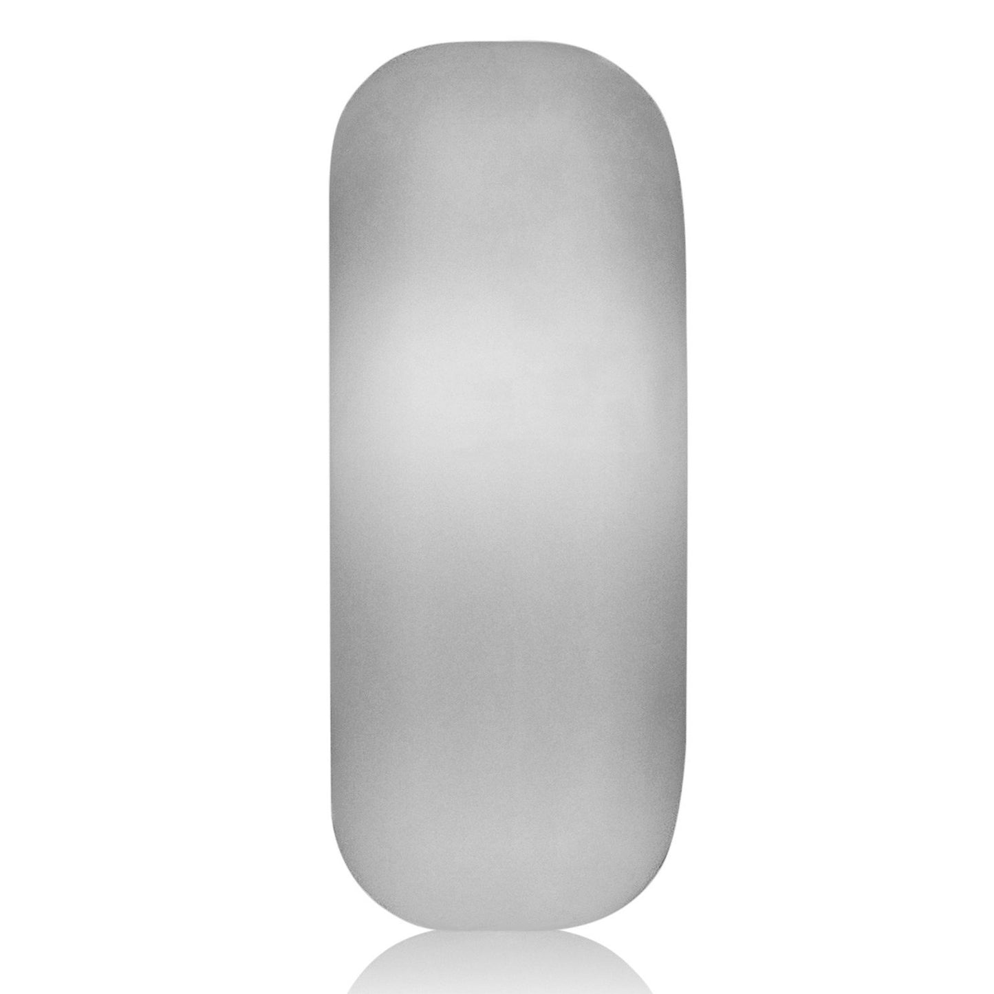 A silver oval capsule with a sleek, reflective finish, similar to the Oxballs Big Ox Cockring design by Oxballs, displayed on a simple white background.