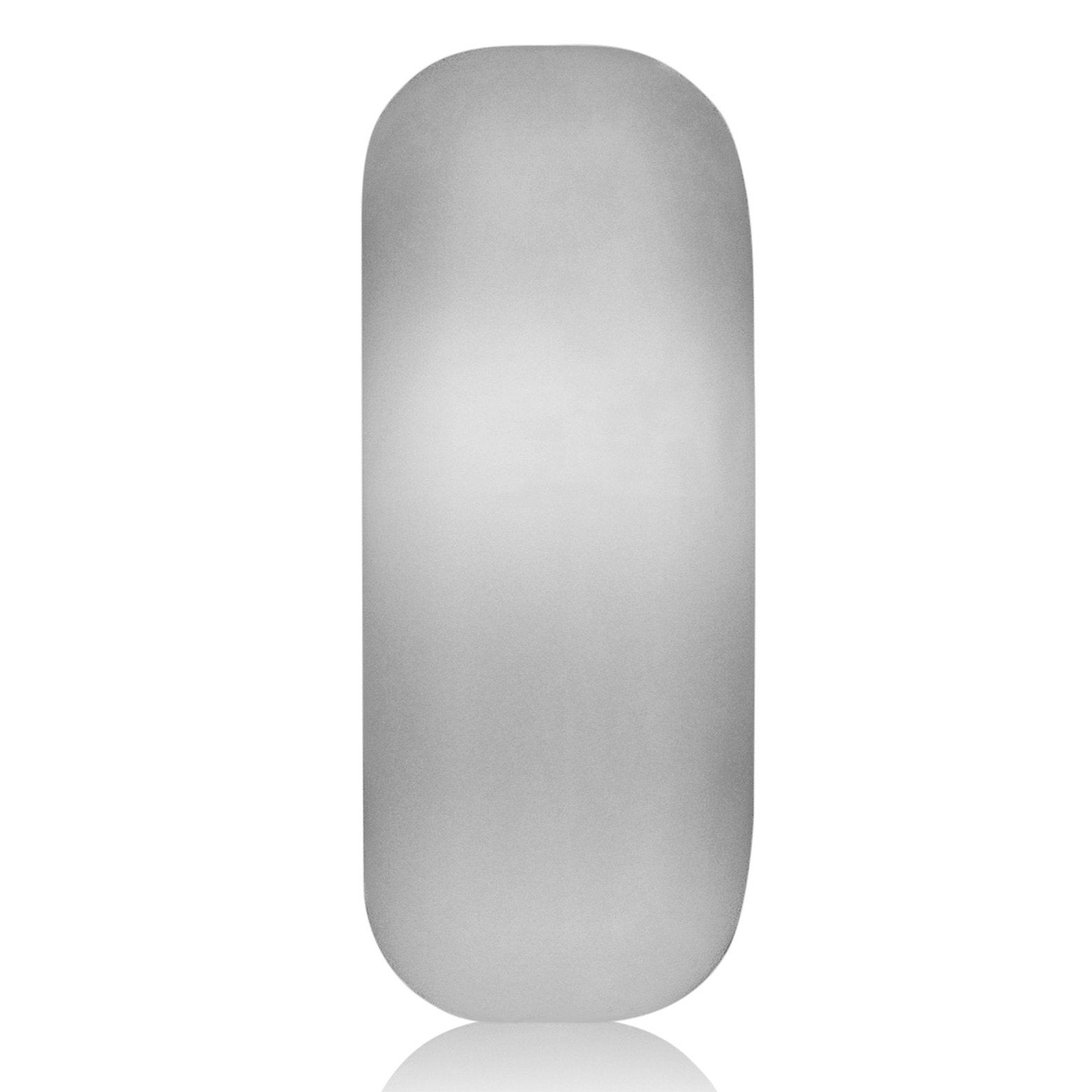 A silver oval capsule with a sleek, reflective finish, similar to the Oxballs Big Ox Cockring design by Oxballs, displayed on a simple white background.