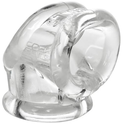 The Oxballs Cocksling 2 by Oxballs is a transparent silicone double ring featuring two interconnected loops with a smooth finish, inspired by the original Cocksling style. It functions as both a cock ring and ball stretcher for optimal comfort and support.