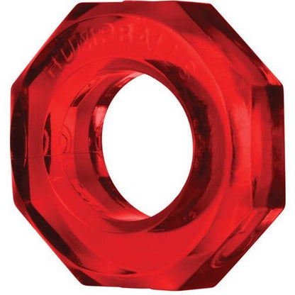 The Oxballs Humpballs Cockring by Oxballs is a red, transparent, octagonal ring with a circular center hole. Made from SkinFlex-TPR for a smooth and glossy finish, it provides a tight grip offering reliability and comfort.