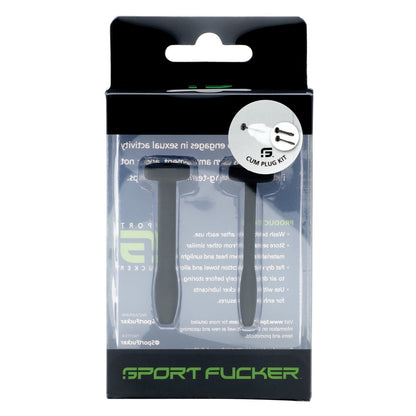 The Sport Fucker Cum Plug Kit features two black plugs made of medical-grade silicone. Its sleek transparent packaging highlights the brand, ensuring its bold identity and enhancing your sexual experience.