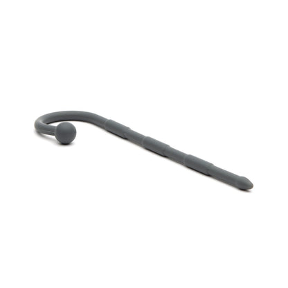 The Sport Fucker Ultra Sound by Sport Fucker is a gray, medical-grade silicone cane-style dog chew toy featuring a rounded handle and textured shaft, perfect for playful pet engagement.