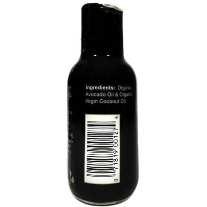 The small dark bottle labeled with Spunk 100% Natural Lube by Spunk Lube features ingredients like organic avocado oil and organic virgin coconut oil. Its sex toy safe, ideal for worry-free personal lubrication, with a barcode visible next to the ingredients list.