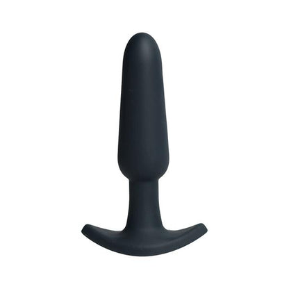 The VeDO Bump Rechargeable Anal Vibe, a black silicone device with a smooth, rounded shape and intense vibration modes, features a flared base making it ideal for beginners.