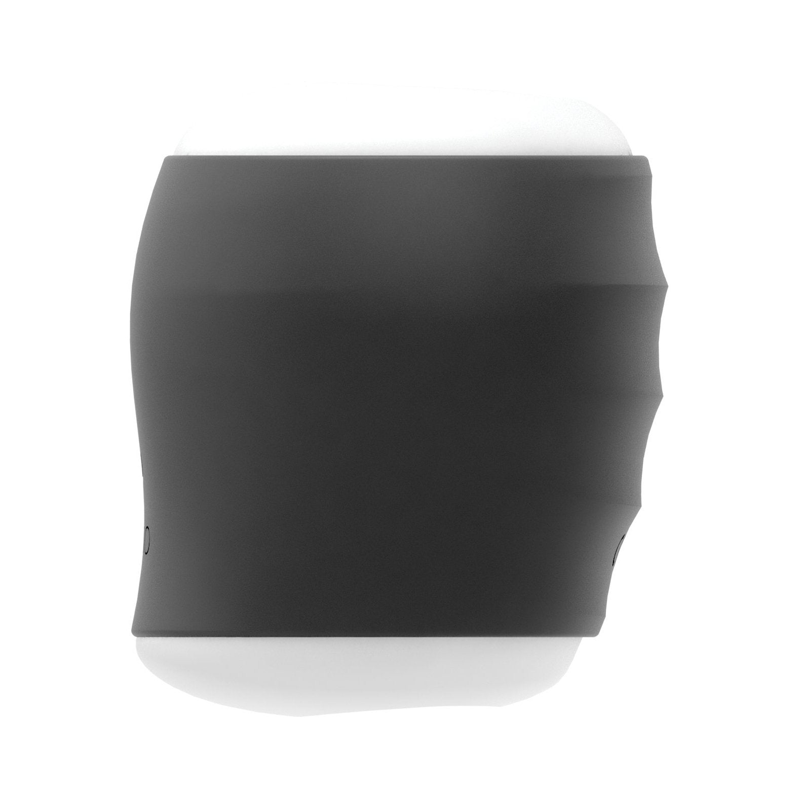 The VeDO Grip Rechargeable Vibrating Sleeve features a sleek, modern design with a black, curved exterior surrounding a white core.